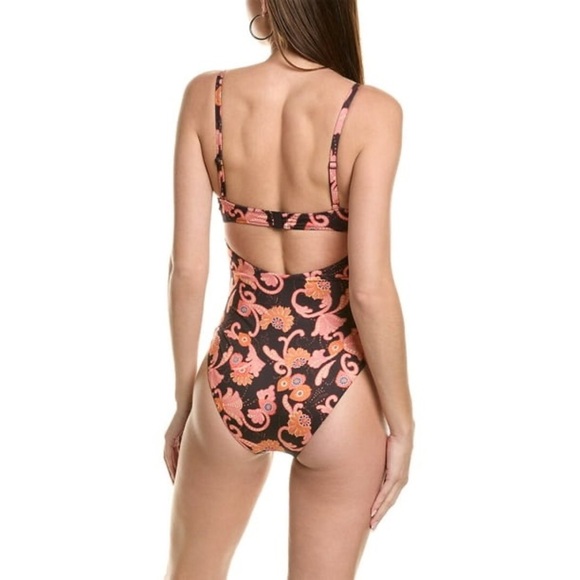 NWT ALC Dylan One-Piece Swimsuit Brown Ganache Multi Paisley XS - Picture 2 of 12